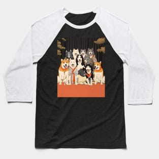 Japanese Dogs: For Dog Lovers on a Dark Background Baseball T-Shirt